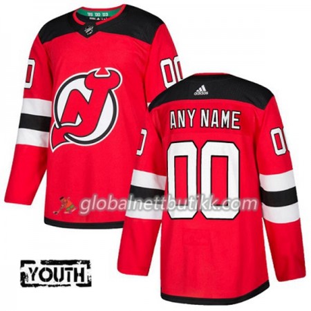 New Jersey Devils Hockeydrakt Custom 2017-2018 Rød Adidas Authentic - Barn